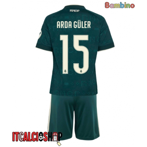 Real Madrid Arda Guler #15 Seconda Maglia Bambino 2026-27 Manica Corta (+ Pantaloni corti)